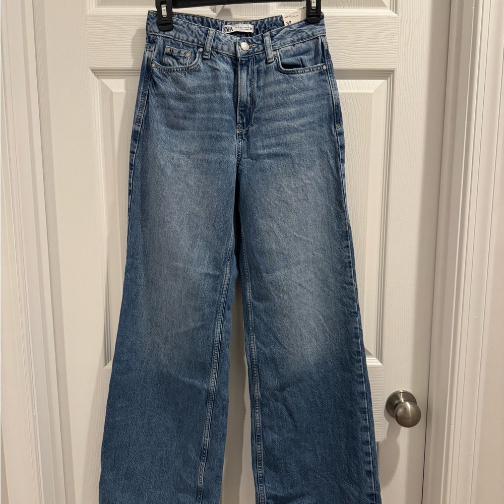 Zara Light Blue Flare Jeans